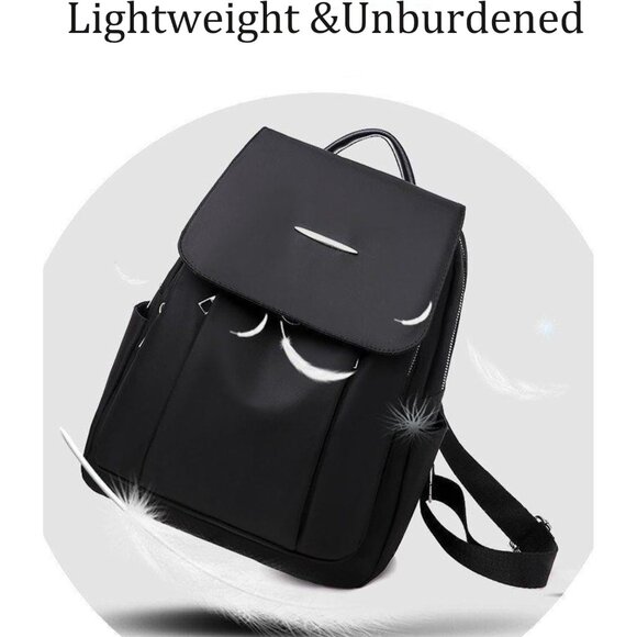 Mini Nylon Backpack for Women Lightweight Travel Purse B Black Small Trendy Bag - Picture 6 of 7